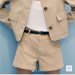 Mango Beige Cargo Shorts